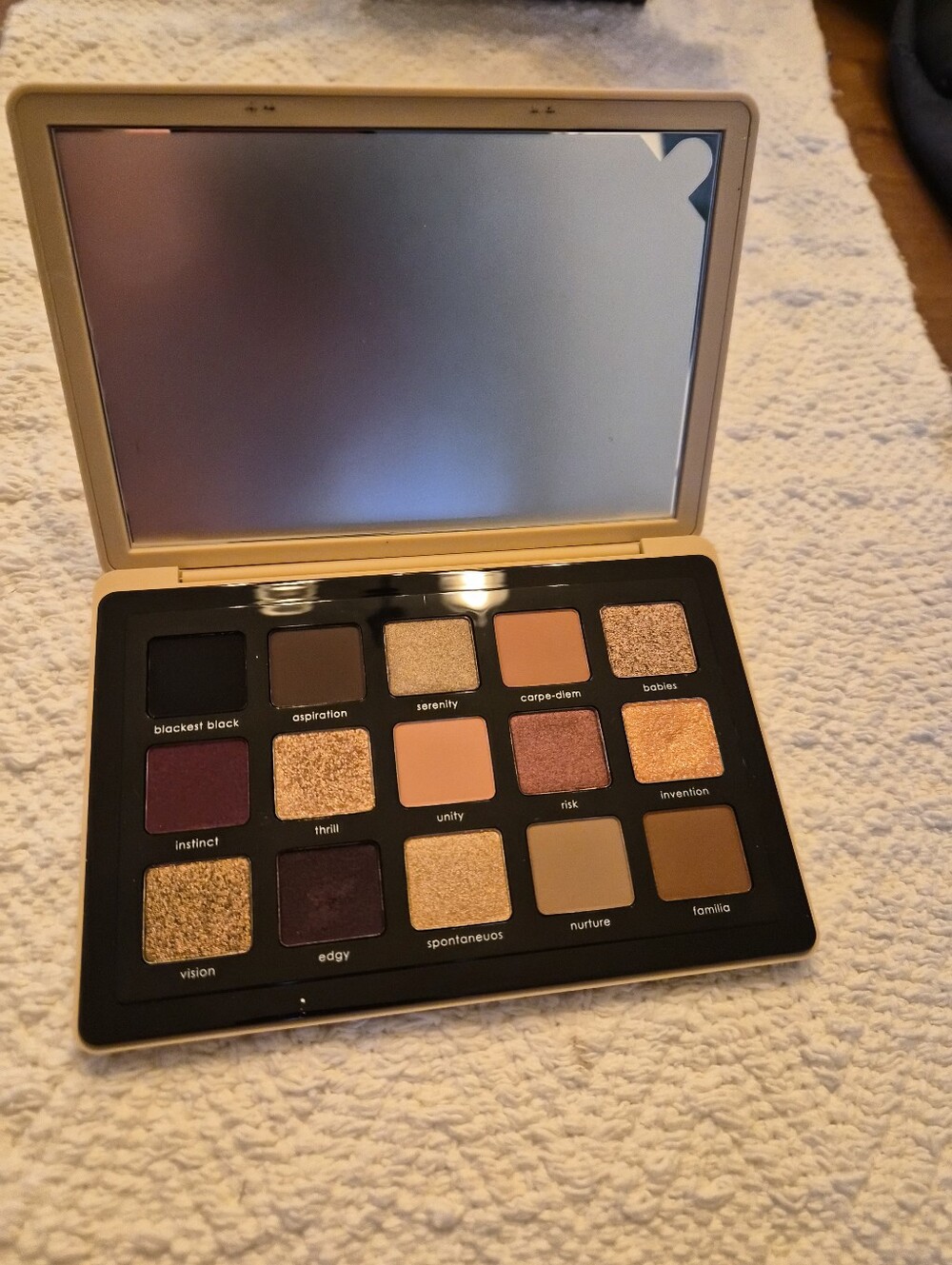 Natasha Denona Warm Neutrals Palette - Black, Brown, Gold, Copper, Peach, Plum